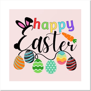 Happy Easter Bunny Rabbit Face Funny Easter Day Posters and Art